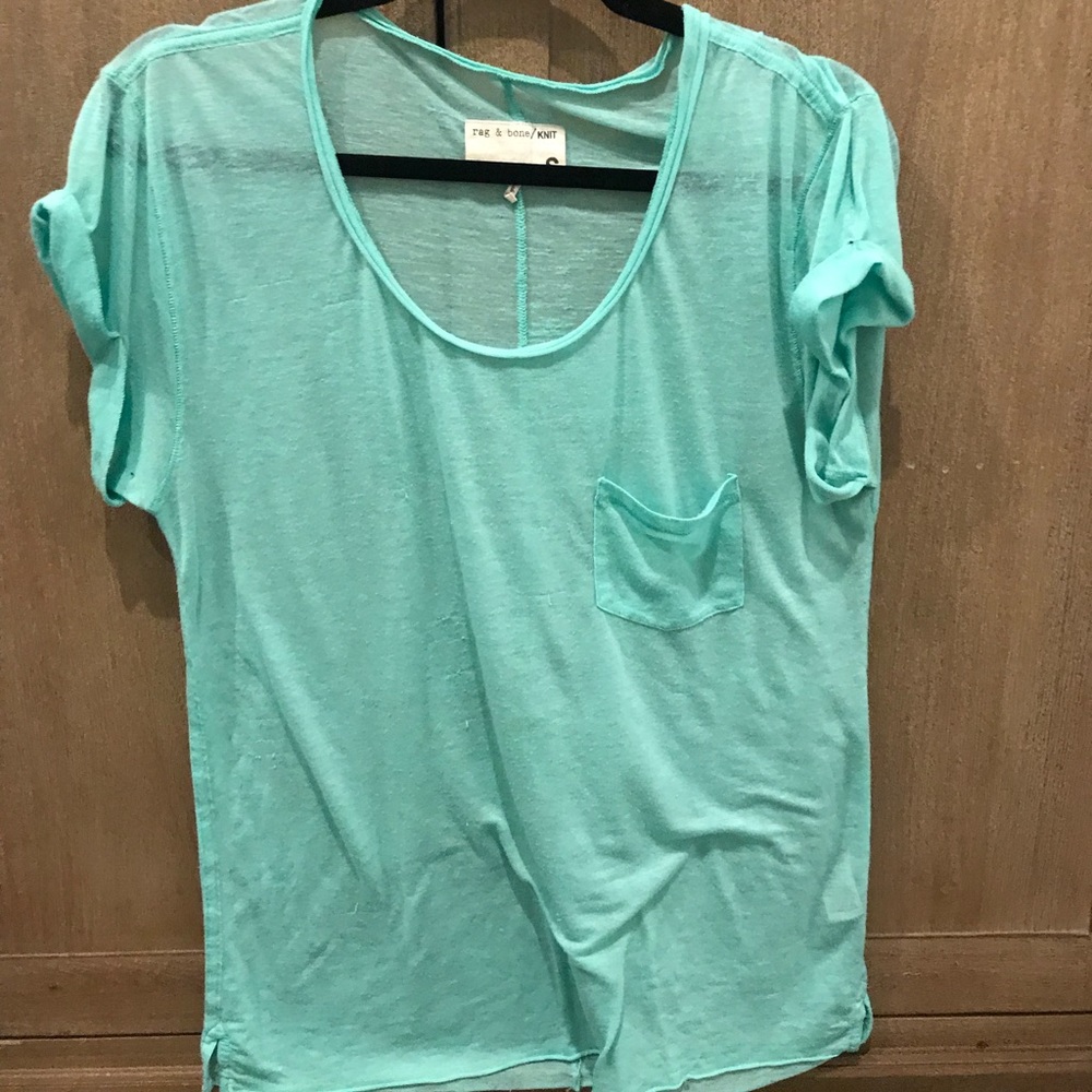 Turquoise rag and bone t shirt